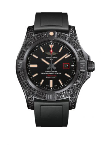 Breitling Avenger Blackbird 44 Black Titanium Diamondworks Volcano Black Rubber
