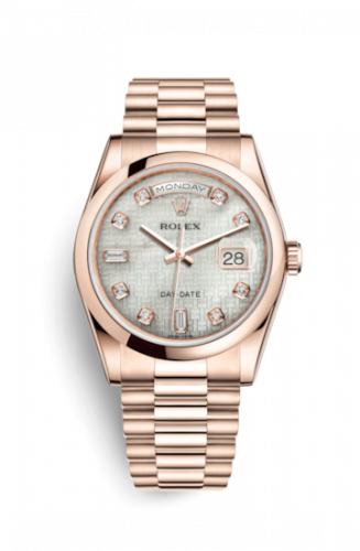 Rolex Day-Date 36 Everose Domed President Oxford MOP