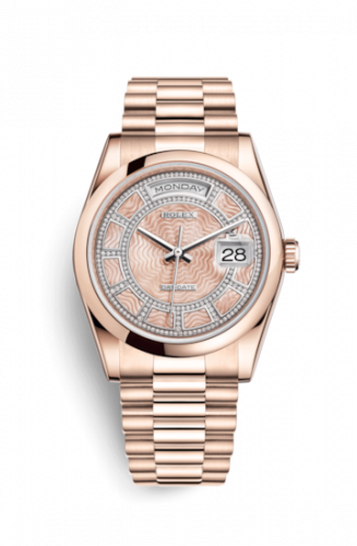 Rolex Day-Date 36 Everose Domed Oyster Pink MOP Carousel