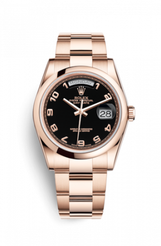 Rolex Day-Date 36 Everose Domed Oyster Black Arabic