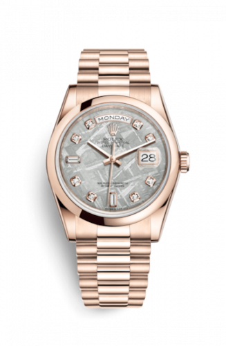 Rolex Day-Date 36 Everose Domed President Meteorite