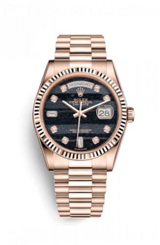 Rolex Day-Date 36 Everose Fluted President Ferrite