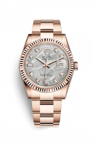 Rolex Day-Date 36 Everose Fluted President Meteorite Diamonds