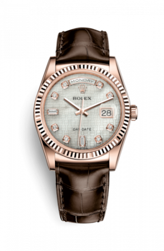 Rolex Day-Date 36 Everose Fluted Strap Oxford MOP