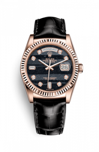 Rolex Day-Date 36 Everose Fluted Strap Ferrite