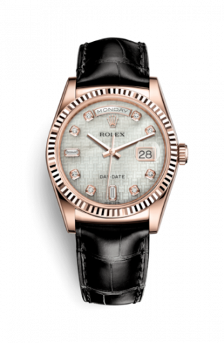 Rolex Day-Date 36 Everose Fluted Strap Oxford MOP