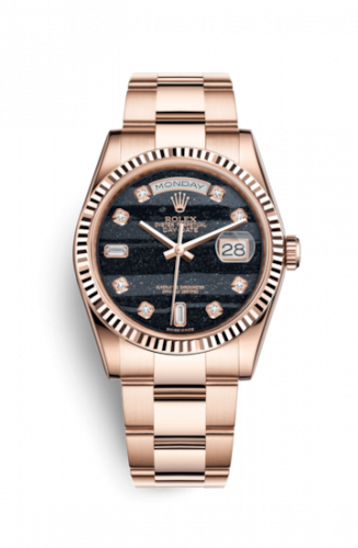 Rolex Day-Date 36 Everose Fluted Oyster Ferrite