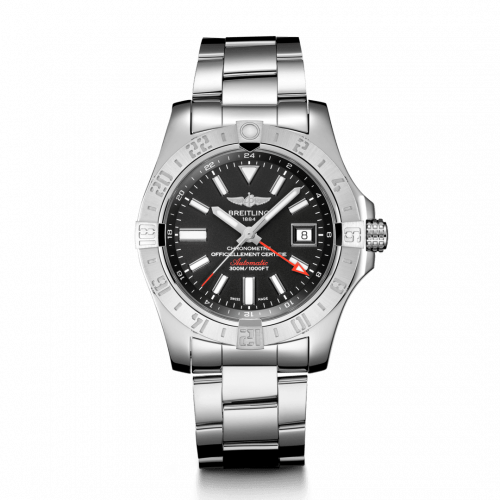 Breitling Avenger II GMT Stainless Steel Volcano Black Bracelet