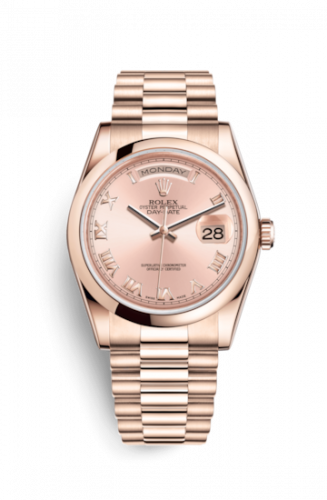 Rolex Day-Date 36 Everose Domed President Pink Roman