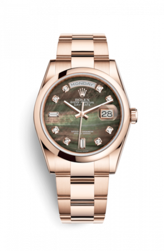 Rolex Day-Date 36 Everose Domed Oyster Black MOP