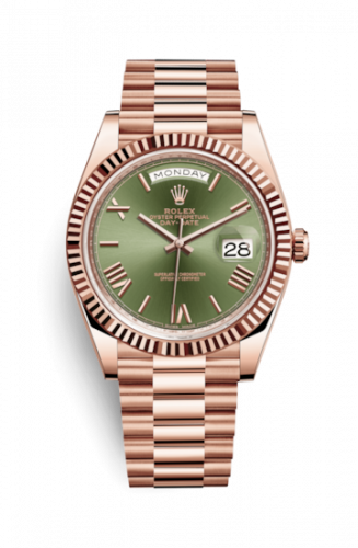 Rolex Day-Date 40 Everose Olive - Roman