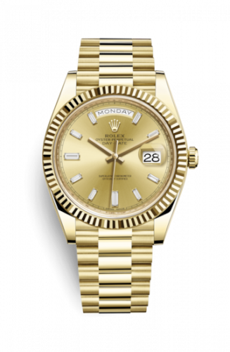 Rolex Day-Date 40 Yellow Gold Champagne - Diamond