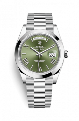 Rolex Day-Date 40 Platinum Green - Roman