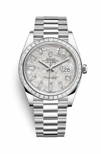 Rolex Day-Date 40 Platinum Baguette Meteorite Baguette