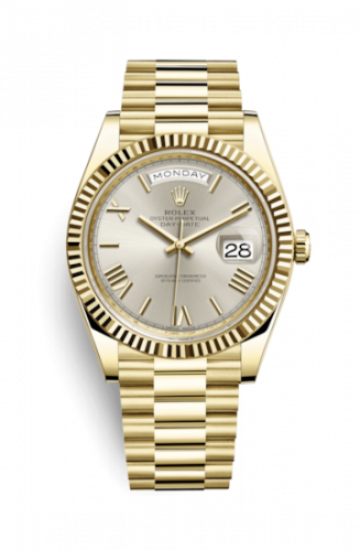 Rolex Day-Date 40 Yellow Gold Silver - Roman