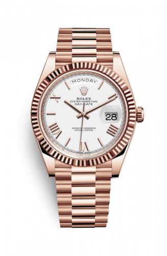Rolex Day-Date 40 Everose White - Roman