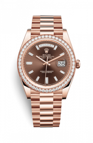 Rolex Day-Date 40 Everose Diamond Chocolate - Diamond