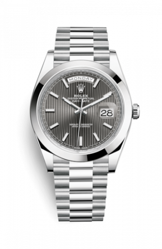 Rolex Day-Date 40 Platinum Grey Tuxedo