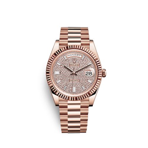 Rolex Day-Date 40 Everose Paved