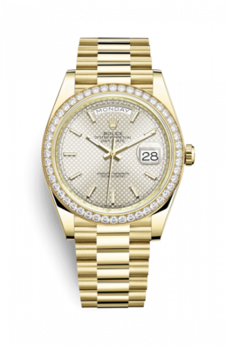 Rolex Day-Date 40 Yellow Gold Diamond Silver
