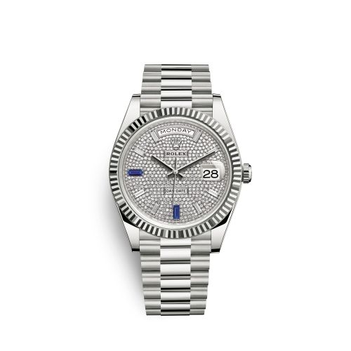Rolex Day-Date 40 White Gold Paved