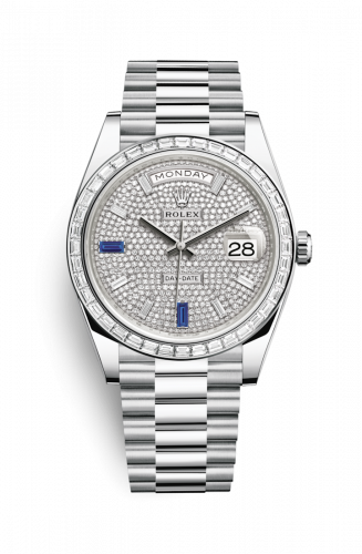 Rolex Day-Date 40 Platinum Baguette Paved Baguette