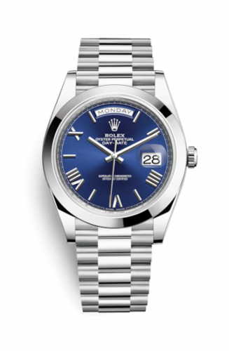 Rolex Day-Date 40 Platinum Blue - Roman