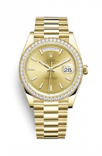 Rolex Day-Date 40 Yellow Gold Diamond Champagne