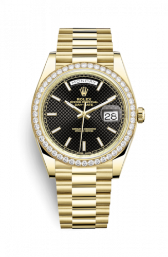 Rolex Day-Date 40 Yellow Gold Diamond Black