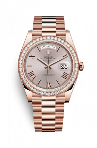 Rolex Day-Date 40 Everose Diamond Sundust - Roman
