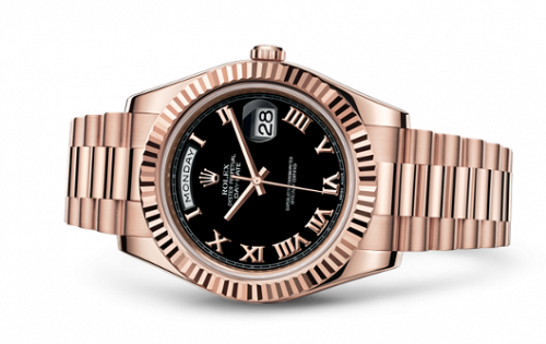 Rolex Day-Date II Everose Black Roman