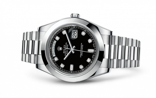 Rolex Day-Date II Platinum Black Diamonds
