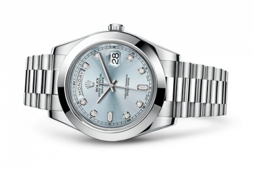 Rolex Day-Date II Platinum Silver Diamonds