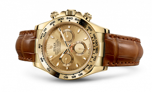 Rolex Cosmograph Daytona Yellow Gold Champagne Strap