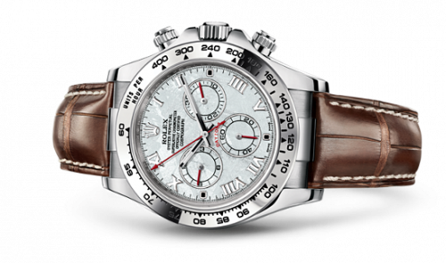 Rolex Daytona White Gold Strap Meteorite Roman