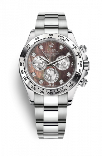 Rolex Cosmograph Daytona White Gold Black MOP Diamonds