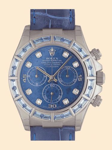 Rolex Daytona White Gold Blue Sapphire Strap Sodalite Diamond