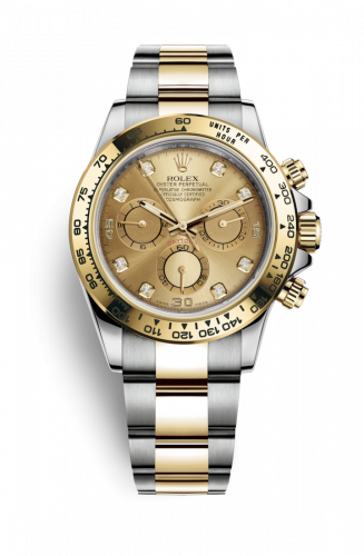 Rolex Cosmograph Daytona Stainless Steel Yellow Gold Champagne Diamond