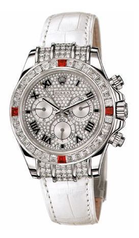 Rolex Daytona White Gold Diamond Ruby Strap