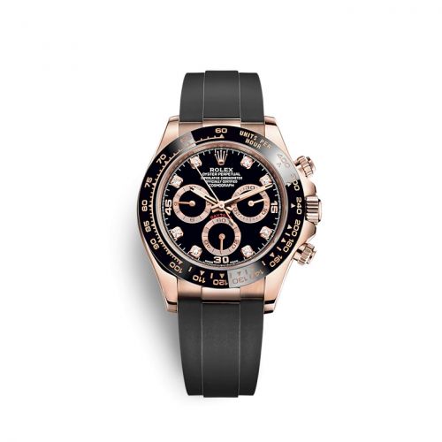 Rolex Cosmograph Daytona Everose Cerachrom Black - Diamond Oysterflex