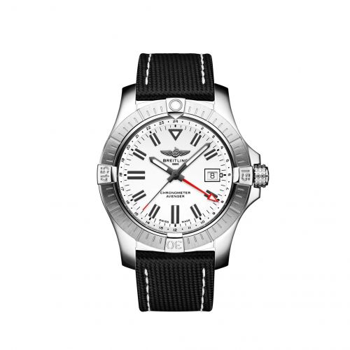 Breitling Avenger Automatic GMT 43 Stainless Steel White Calf Pin
