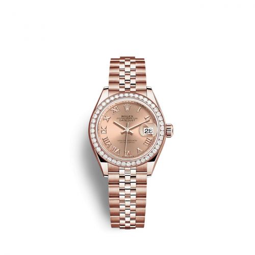 Rolex Lady-Datejust 28 Rose Gold Diamond Rose - Roman Jubilee
