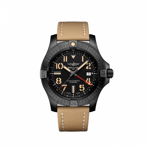 Breitling Avenger Automatic GMT 45 Night Mission Black Military Pin
