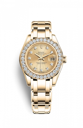 Rolex Datejust Pearlmaster 29 Yellow Gold Diamond Champagne Diamond