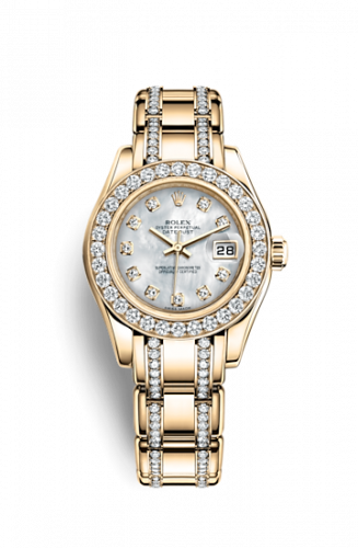 Rolex Datejust Pearlmaster 29 Yellow Gold Diamond Mother of Pearl Diamond