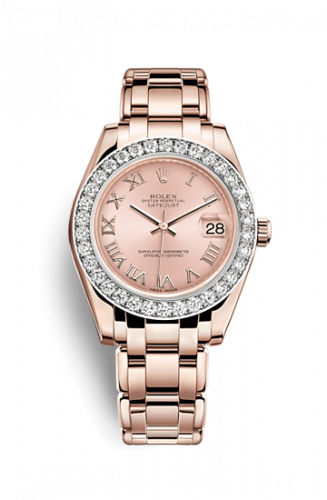 Rolex Datejust Pearlmaster 34 Everose Diamond Pink Roman