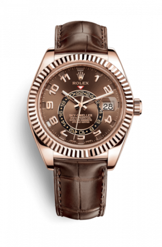 Rolex Sky-Dweller Everose Chocolate Alligator
