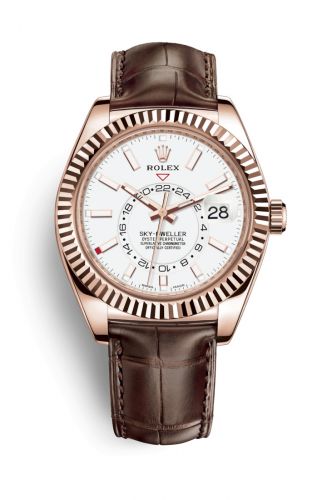 Rolex Sky-Dweller Everose White Alligator