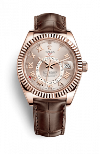Rolex Sky-Dweller Everose Sundust Alligator