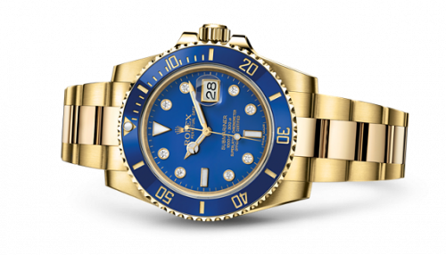 Rolex Submariner Date Yellow Gold Blue-Diamond